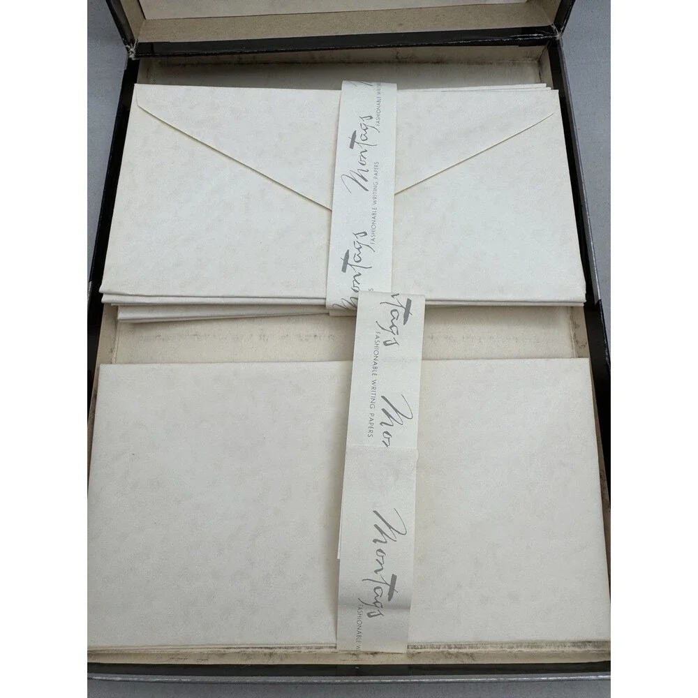 Texas Tech Stationery Vintage Montags Collegiate Steel Die Parchment Ephemera